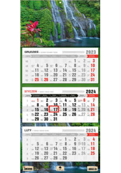 Kalendarz 2024 trójdzielny Wodospad KT-1 v41
