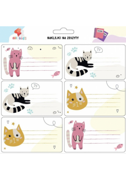 Naklejki na zeszyty Kotki 6 sztuk