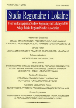 Studia Regionalne i Lokalne 3(37) 2009