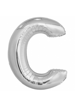 Balon foliowy litera C srebrna 69,5x86cm