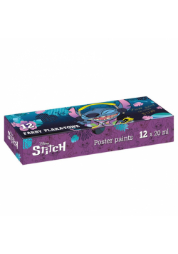 Farby plakatowe Disney Core Stitch 20 ml 12 kolorów