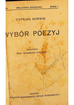 Norwid Wybór poezyj 1924 r.
