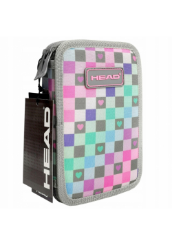 Piórnik podwójny bez wyposażenia Head Checkered Hearts