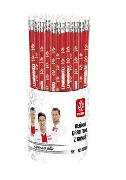 Ołówki grafitowe z gumką PZPN (72szt) ASTRA