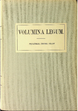 Volumina legum tom IV reprint z 1859 r.
