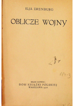 Oblicze wojny, 1926 r.