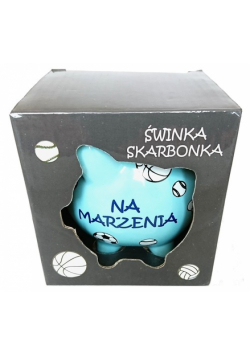Skarbonka świnka z grafiką piłek - Na marzenia