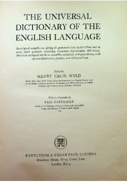 The universal dictionary of the English language