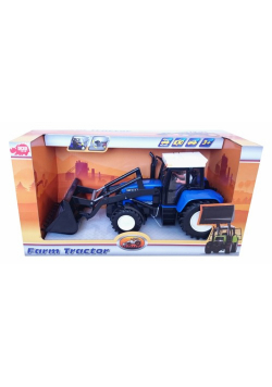 Traktor farmera niebieski