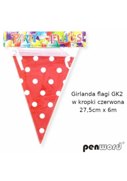 Girlanda flagi w kropki czerwona 27.5cmx6m