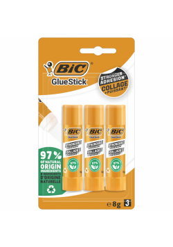 Klej w sztyfcie BIC Ecolutions Glue Stick 8g blister 3 sztuki