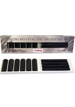 Kredki artystyczne pastele suche czarne 10 sztuk