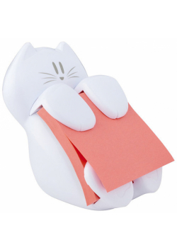 Podajnik do bloczków samoprzylepnych POST-IT Kotek (CAT-330), biały+ 1 bloczek Super Sticky Z-Note