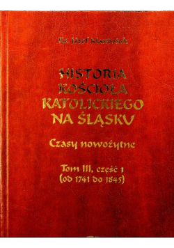 Historia kościoła katolickiego na Śląsku Tom III Część 1
