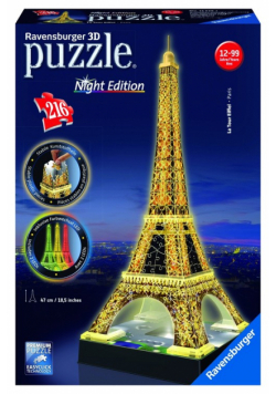 Puzzle 3D Wieża Eiffla nocą 216