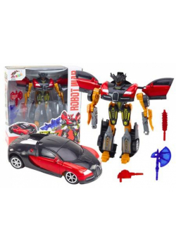Robot auto 2w1 Transformacja akcesoria czerwony