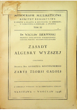 Zasady algebry wyższej 1946 r.