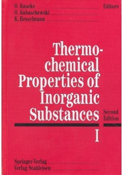 Thermochemical Properties of Inorganic Substances I