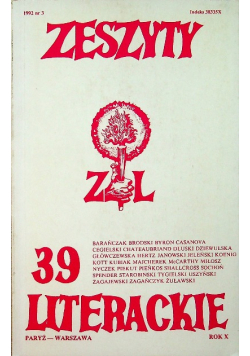 Zeszyty literackie Nr  39 / 92