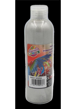 Farba dekoracyjna brokatowa srebrna 250ml