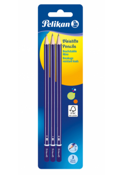Ołówek GP 2B/B/HB Pelikan 3 sztukI blister