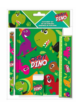 Zestaw piśmienniczy Crazy Dino 5 elementów KL10851