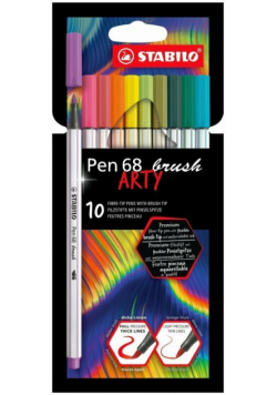 Flamastry STABILO Pen 68 Brush ARTY 10 kolorów
