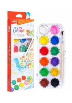 Farby akwarelowe ColoRun 12 kolorów DELI