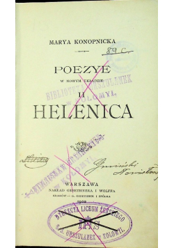Helenica Poezye Wybór Pism  1902 r.