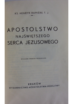 Apostolstwo Najświętszego Serca Jezusowego , 1936r.