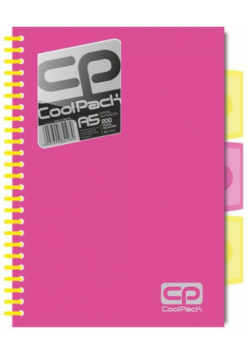 Brulion A5 CoolPack w kratkę 200 kartek różowy neon