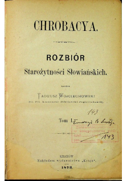 Rozbiór Starożytności Słowiańskich 1873 r.
