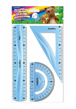 Zestaw geometryczny 3 elementy 30cm Bambino flexi niebieski