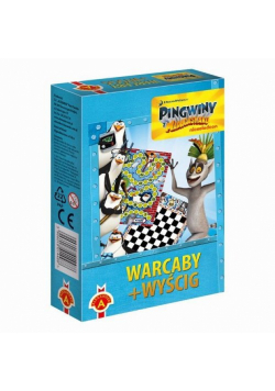 Warcaby wyścig mini Pingwiny z Madagaskaru