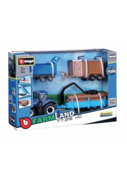Tractor Gift Set + 3 trailers 10cm BBURAGO
