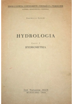 Hydrologia Część I Hydrometria