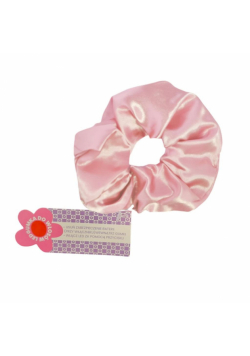 Gumka scrunchie do włosów led różowa