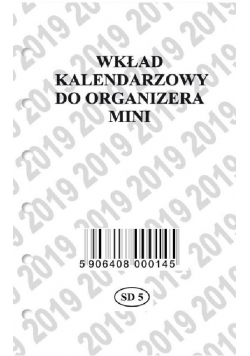 Wkład kalendarz. do organizera mini 2019 SAPT SD5