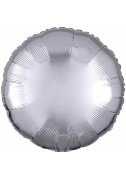 Balon foliowy metalik srebrny okrągły luzem 43cm