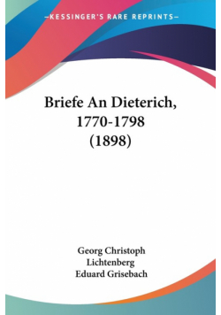 Briefe An Dieterich, 1770-1798 (1898)