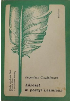 Adresat w poezji Leśmiana