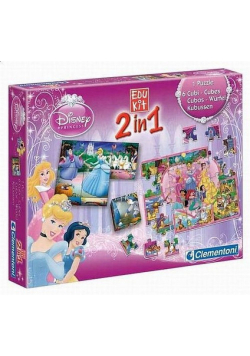 Gra Edukacyjna 2w1 Klocki i puzzle Księżniczki
