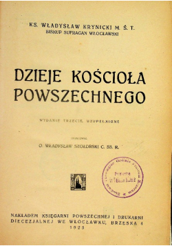 Dzieje Kościoła Powszechnego 1925 r.