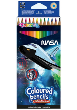 Kredki ołówkowe trójkątne Colorino NASA 12 kolorów
