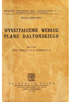 Wykształcenie według planu daltońskiego 1928 r.