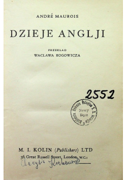 Dzieje Anglji 1940r.