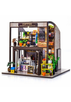 Składany Drewniany Model LED Corner Coffee House