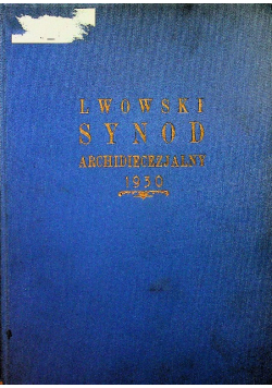 Lwowski Synod archidiecezjalny 1930 r.