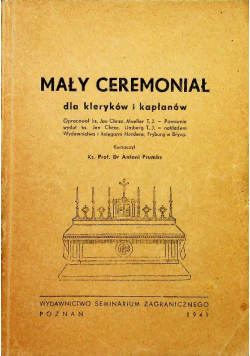 Mały ceremoniał dla kleryków i kapłanów 1949 r.