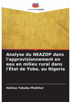 Analyse du NEAZDP dans l'approvisionnement en eau en milieu rural dans l'État de Yobe, au Nigeria